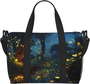 Gym Bags Small Fireflies Duffel Bag Overnight Bag with Shoe Compartment Carryon Bag for Men Women