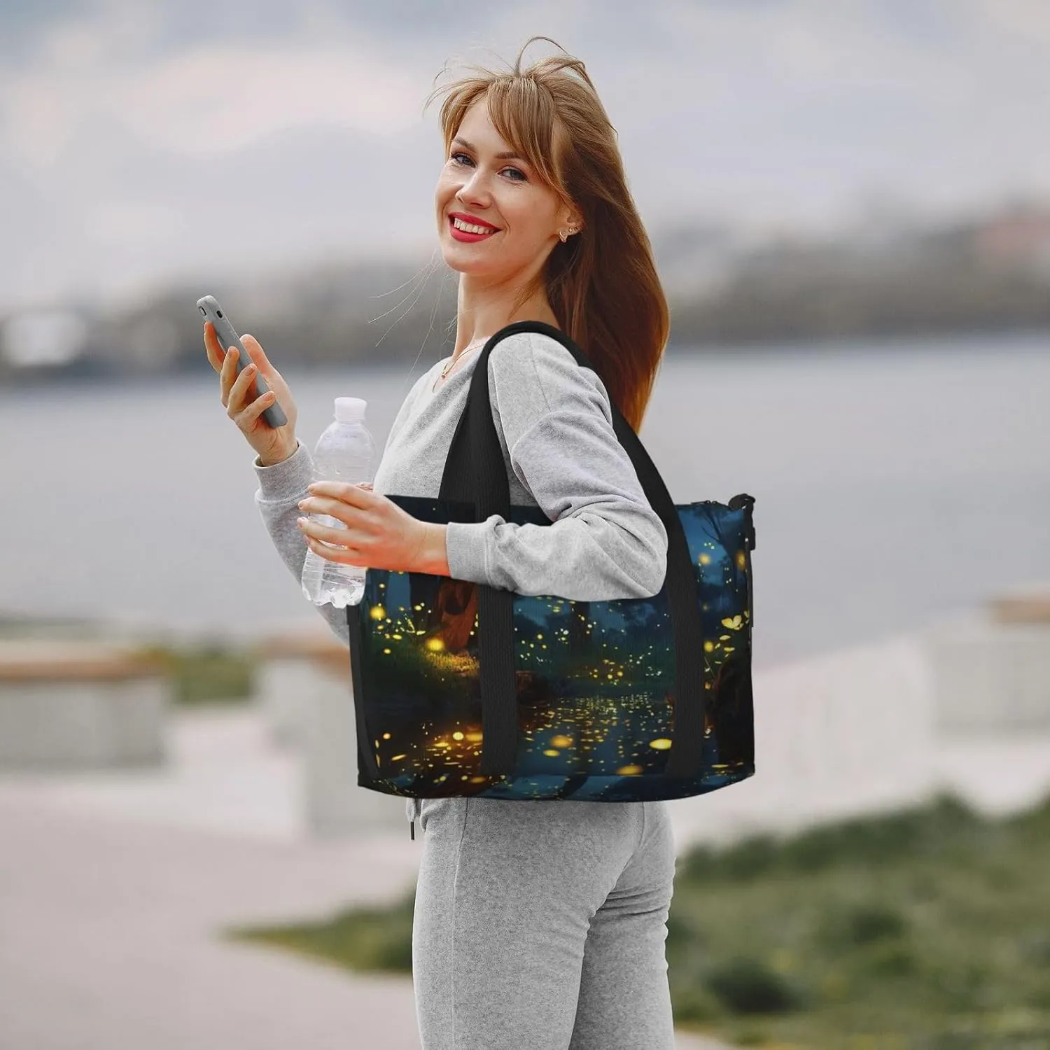 Gym Bags Small Fireflies Duffel Bag Overnight Bag with Shoe Compartment Carryon Bag for Men Women