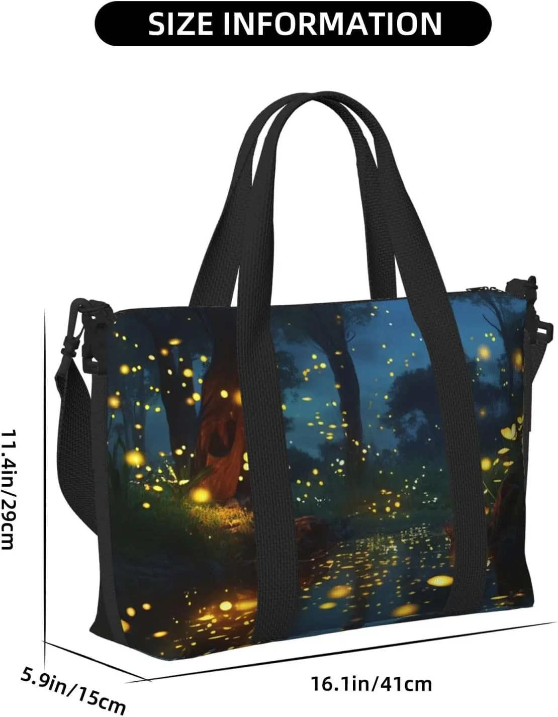 Gym Bags Small Fireflies Duffel Bag Overnight Bag with Shoe Compartment Carryon Bag for Men Women
