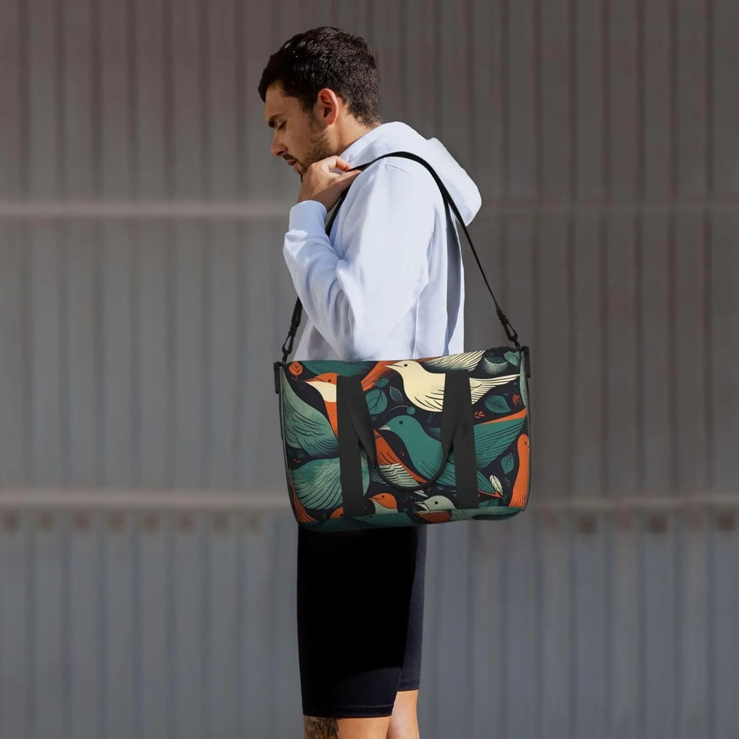 Gym Bags Small Flock of Birds Duffel Bag Overnight Bag with Shoe Compartment Carryon Bag for Men Women