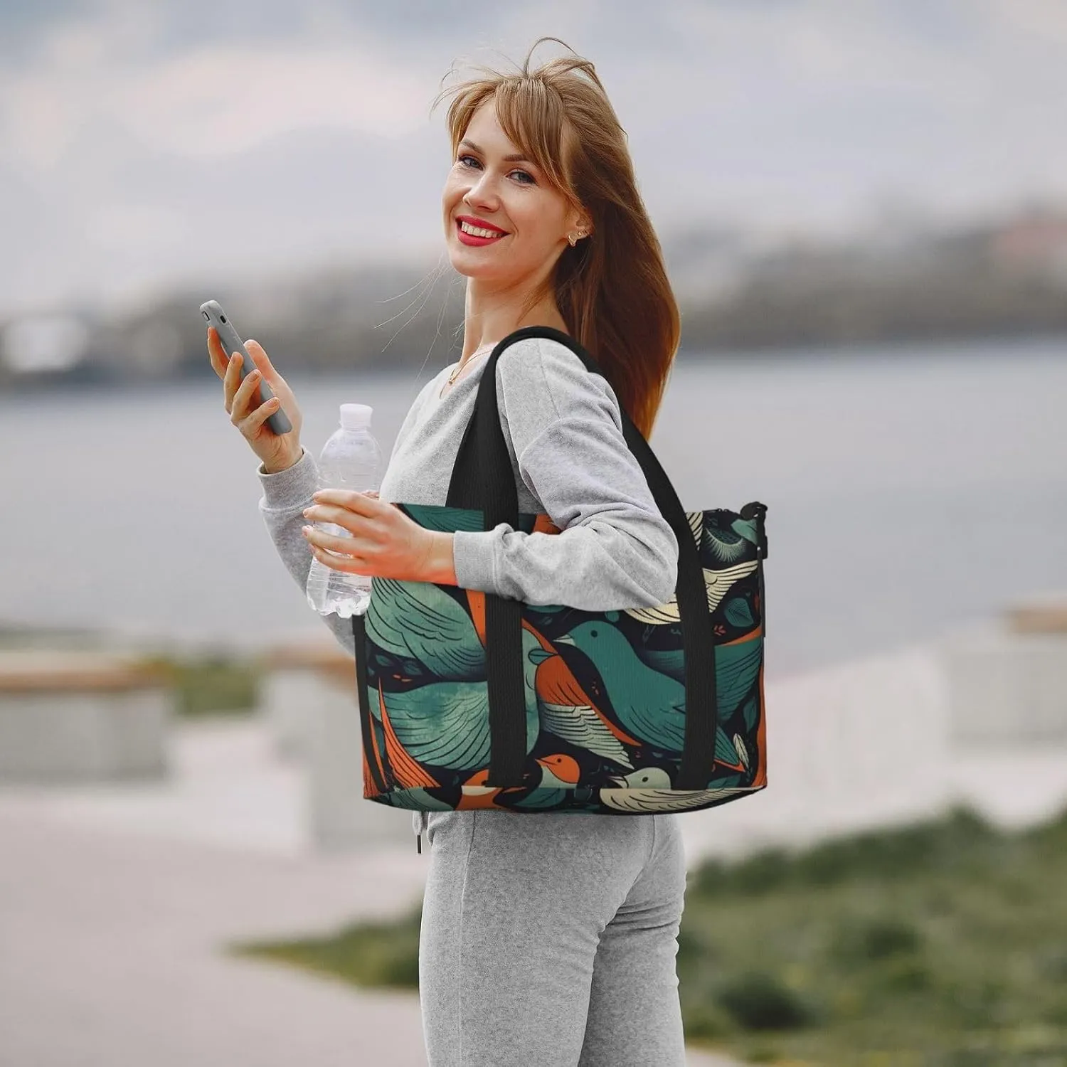 Gym Bags Small Flock of Birds Duffel Bag Overnight Bag with Shoe Compartment Carryon Bag for Men Women