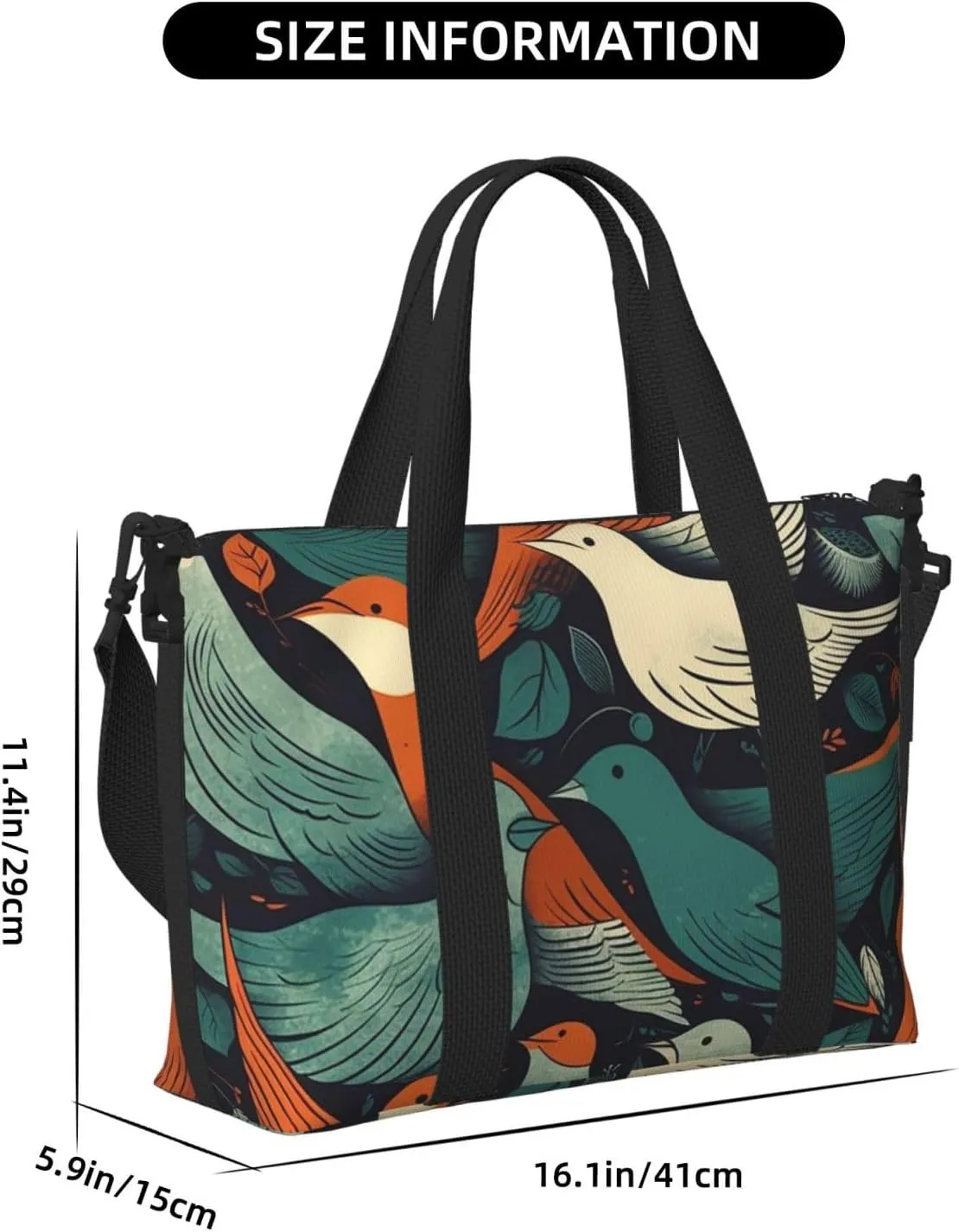 Gym Bags Small Flock of Birds Duffel Bag Overnight Bag with Shoe Compartment Carryon Bag for Men Women