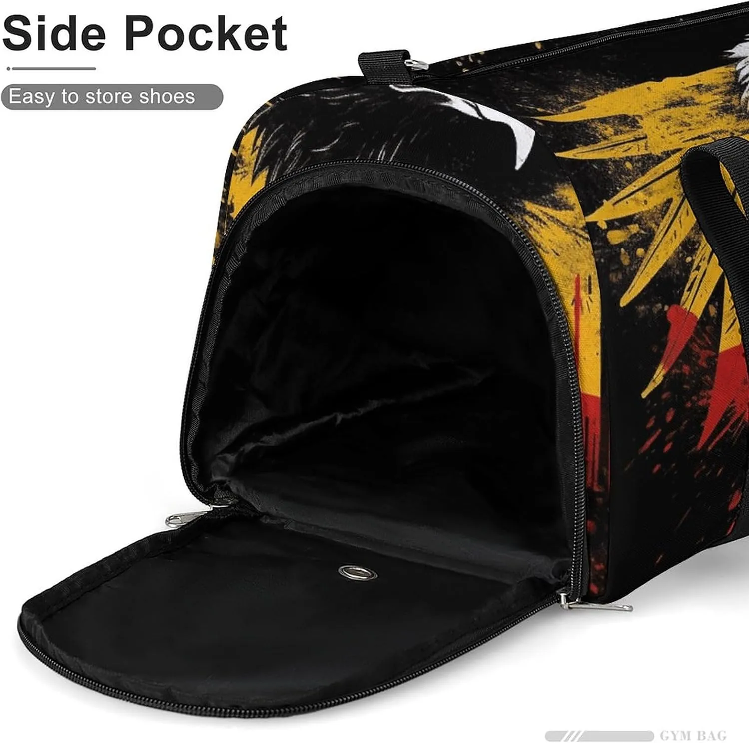 Gym Bags Small Germany Flag Eagle Duffel Bag Overnight Bag with Shoe Compartment Carryon Bag for Men Women