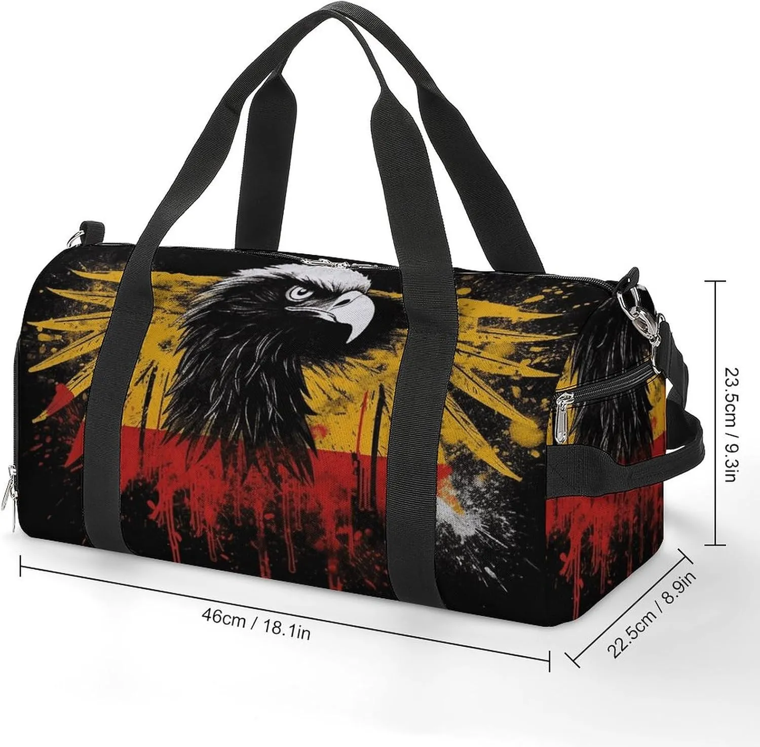 Gym Bags Small Germany Flag Eagle Duffel Bag Overnight Bag with Shoe Compartment Carryon Bag for Men Women
