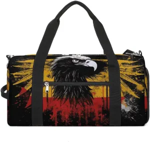 Gym Bags Small Germany Flag Eagle Duffel Bag Overnight Bag with Shoe Compartment Carryon Bag for Men Women
