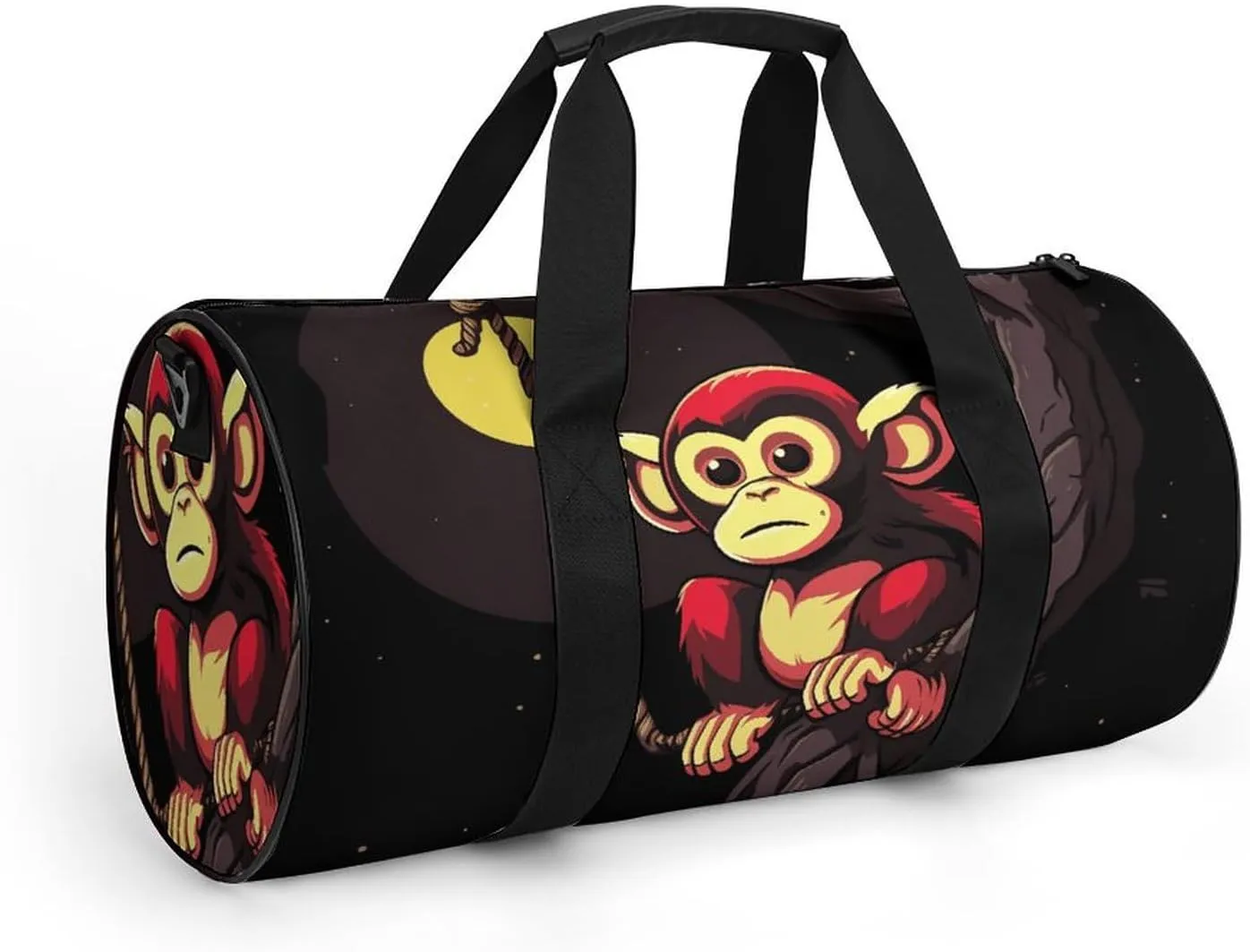 Gym Bags Small Monkey on Branch Duffel Bag Overnight Bag with Shoe Compartment Carryon Bag for Men Women