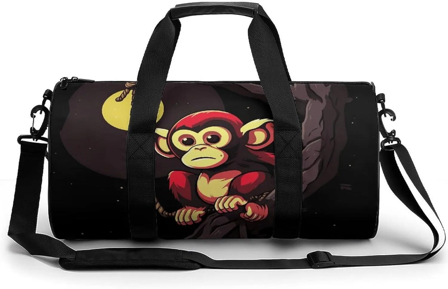 Gym Bags Small Monkey on Branch Duffel Bag Overnight Bag with Shoe Compartment Carryon Bag for Men Women