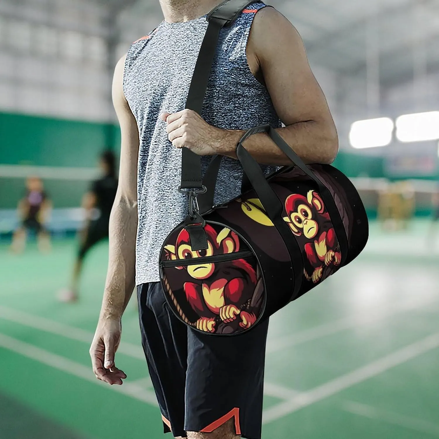 Gym Bags Small Monkey on Branch Duffel Bag Overnight Bag with Shoe Compartment Carryon Bag for Men Women