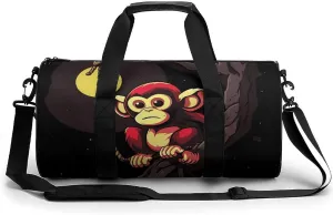Gym Bags Small Monkey on Branch Duffel Bag Overnight Bag with Shoe Compartment Carryon Bag for Men Women