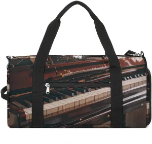 Gym Bags Small Music Note Pianos Duffel Bag Overnight Bag with Shoe Compartment Carryon Bag for Men Women