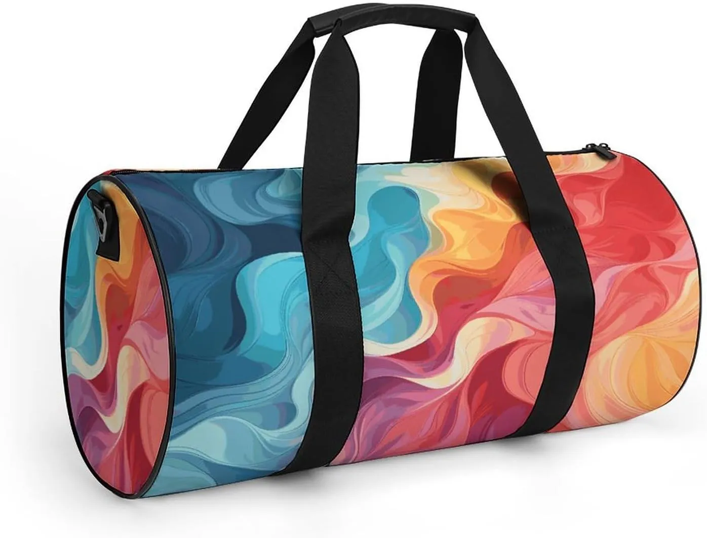 Gym Bags Small Rainbow Color Abstract Illustration Duffel Bag Overnight Bag with Shoe Compartment Carryon Bag for Men Women