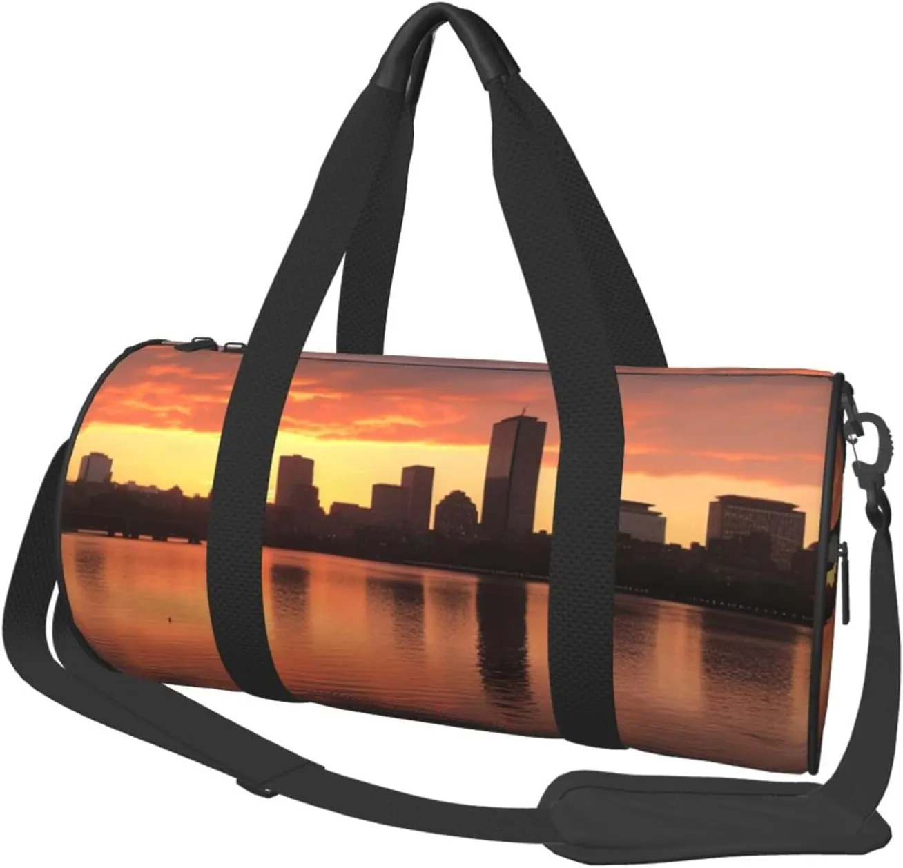 Gym Bags Small Skyline Sunset Duffel Bag Overnight Bag with Shoe Compartment Carryon Bag for Men Women