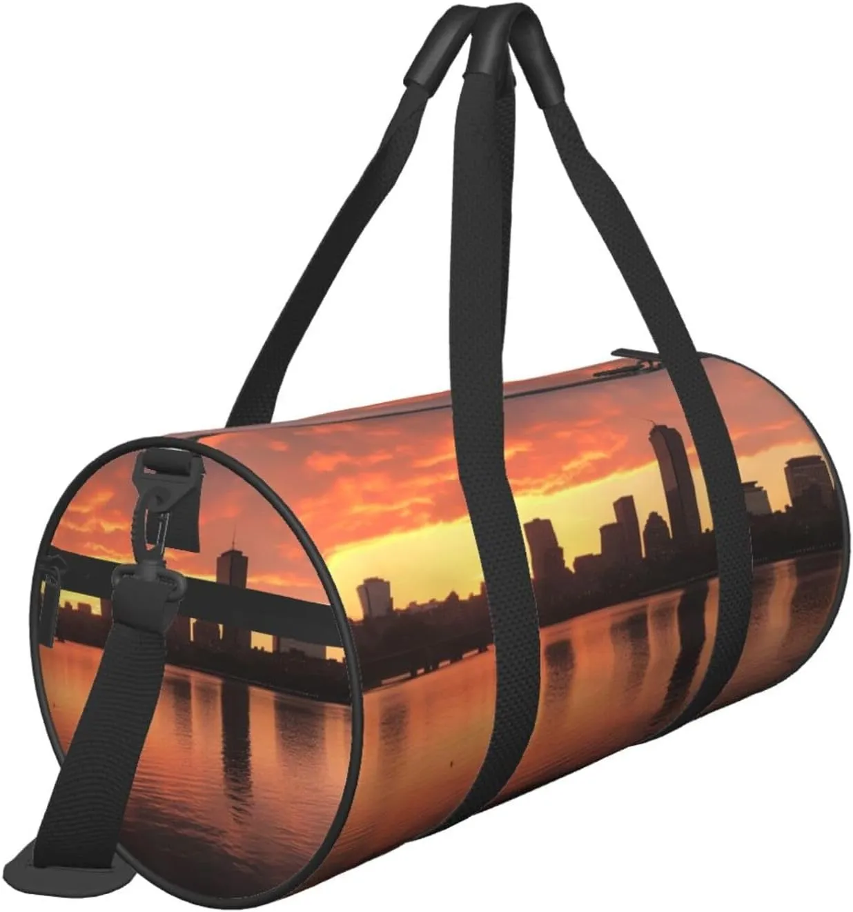 Gym Bags Small Skyline Sunset Duffel Bag Overnight Bag with Shoe Compartment Carryon Bag for Men Women