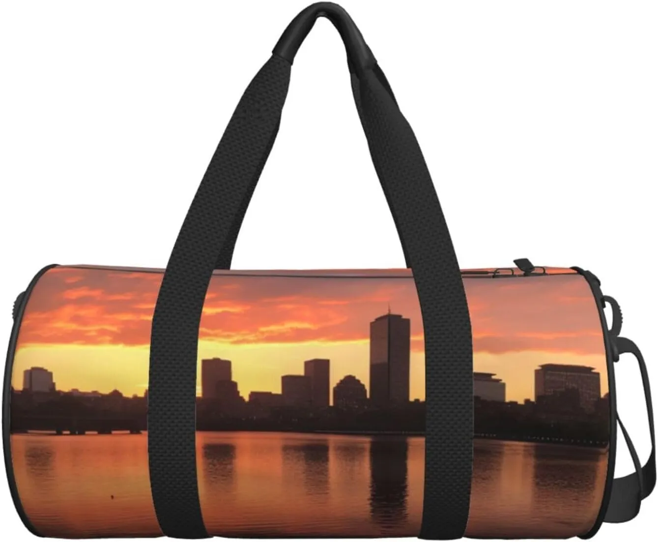 Gym Bags Small Skyline Sunset Duffel Bag Overnight Bag with Shoe Compartment Carryon Bag for Men Women