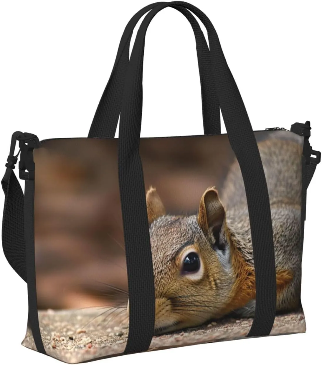 Gym Bags Small Squirrel Just Laying Duffel Bag Overnight Bag with Shoe Compartment Carryon Bag for Men Women