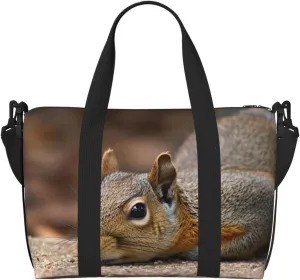 Gym Bags Small Squirrel Just Laying Duffel Bag Overnight Bag with Shoe Compartment Carryon Bag for Men Women