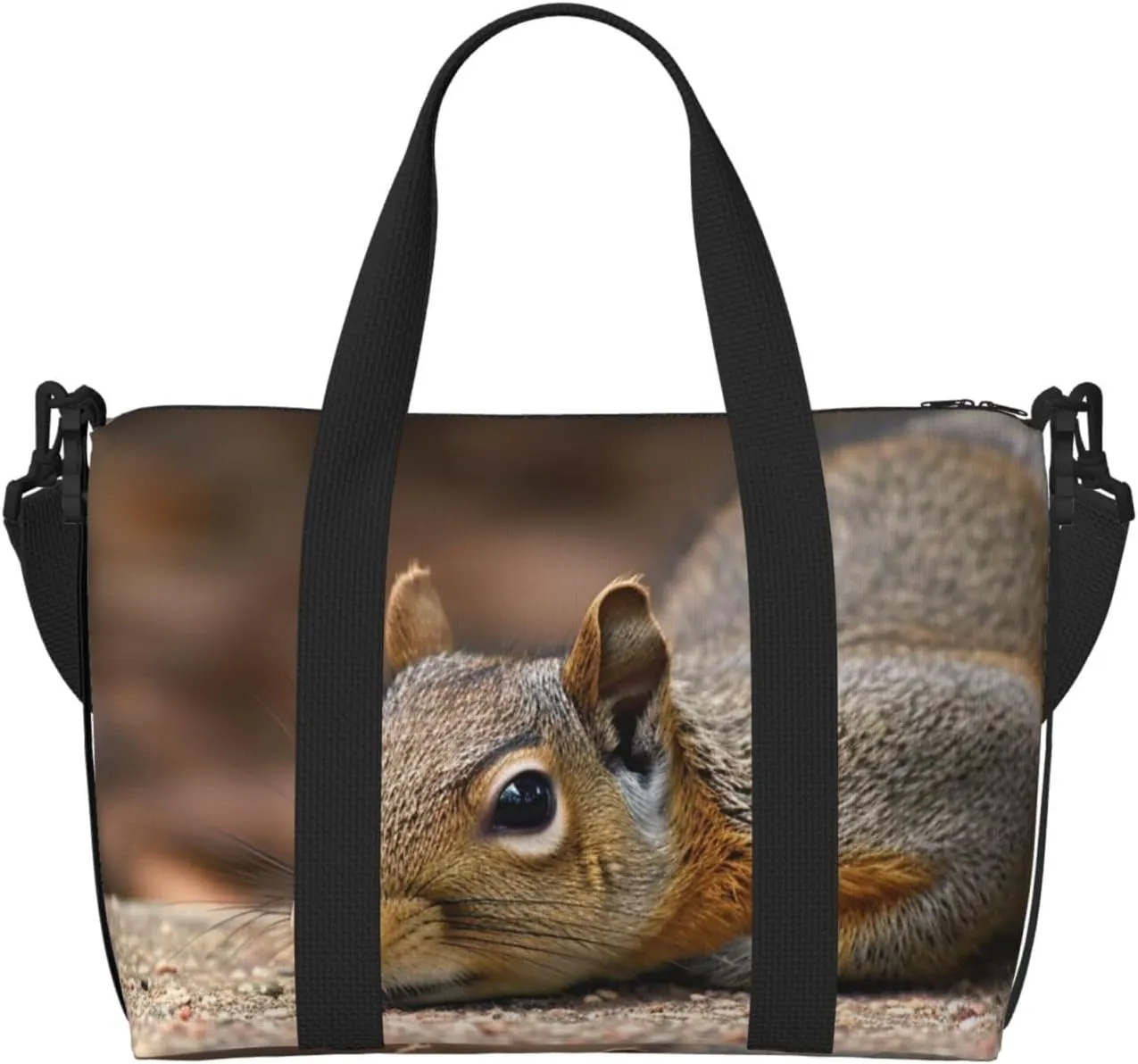 Gym Bags Small Squirrel Just Laying Duffel Bag Overnight Bag with Shoe Compartment Carryon Bag for Men Women