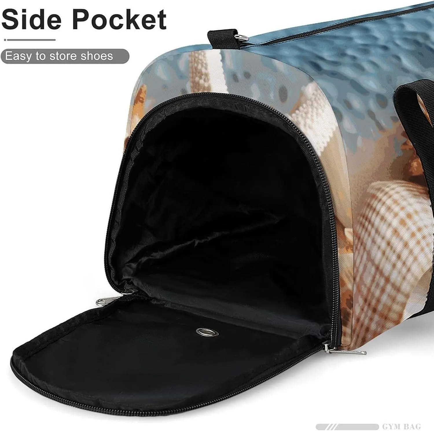 Gym Bags Small Starfish Coral And Seashell Duffel Bag Overnight Bag with Shoe Compartment Carryon Bag for Men Women