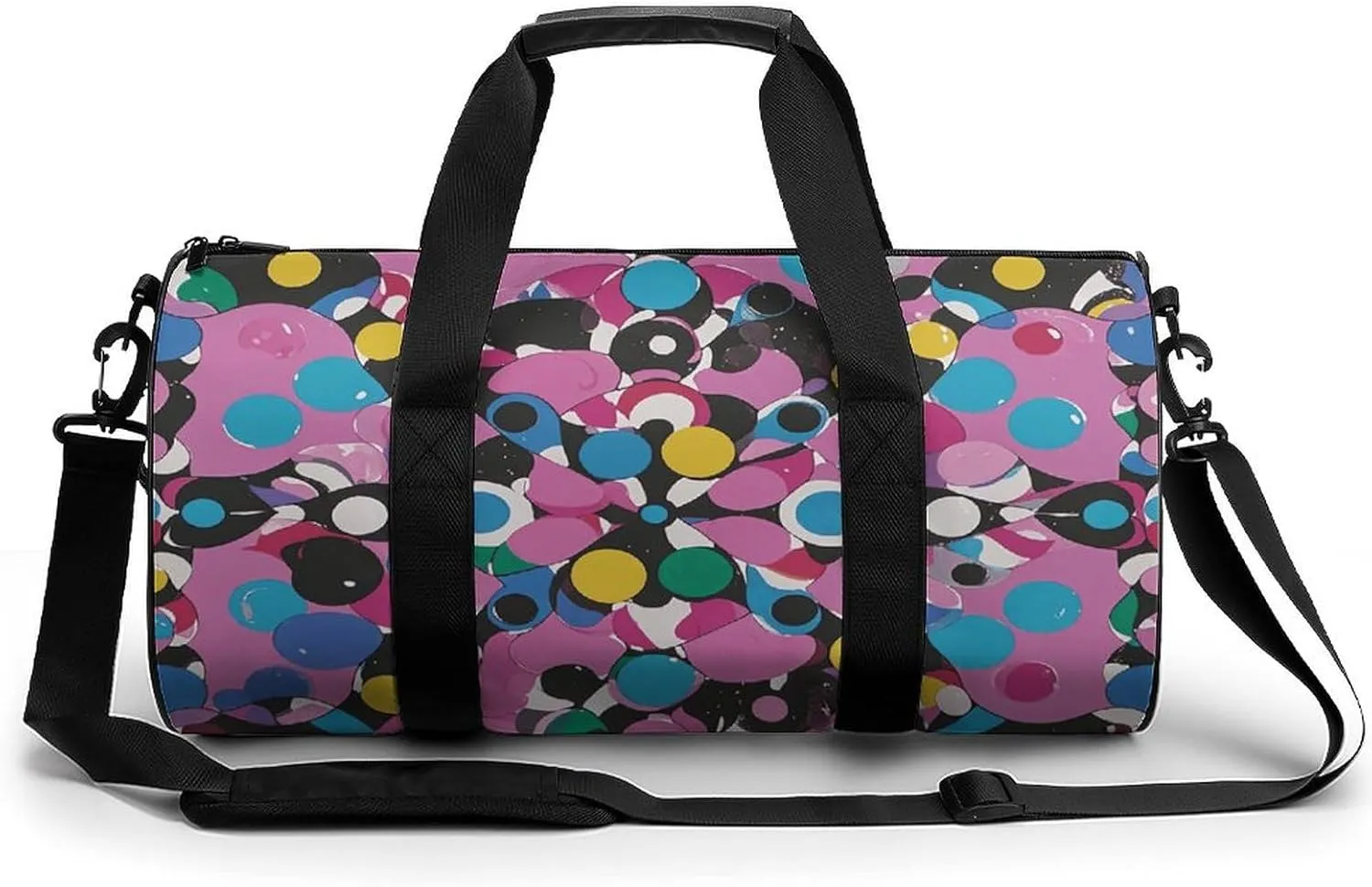 Gym Bags Small Twister Polka Dots Duffel Bag Overnight Bag with Shoe Compartment Carryon Bag for Men Women