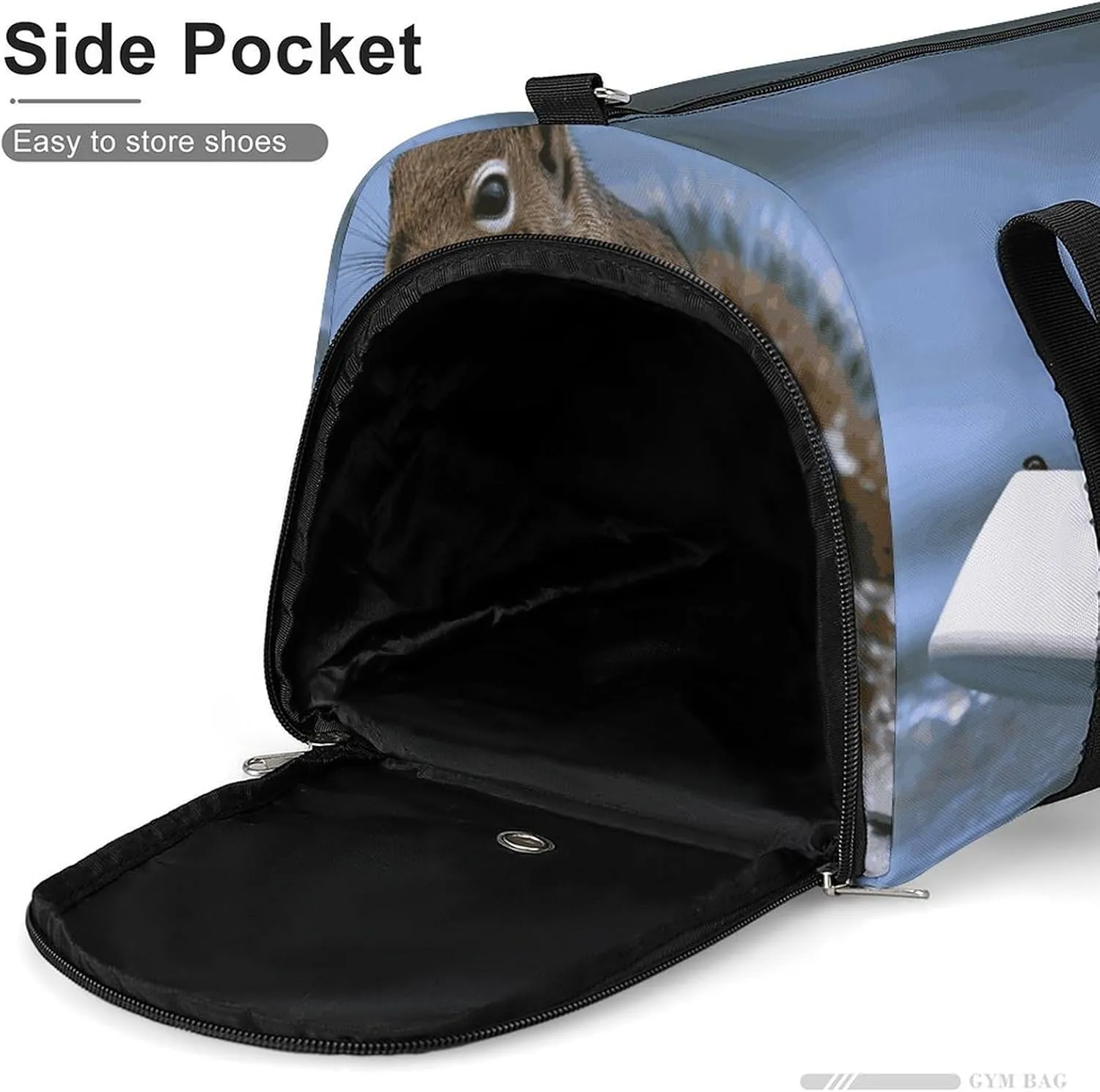 Gym Bags Small Water Skiing Squirrel Duffel Bag Overnight Bag with Shoe Compartment Carryon Bag for Men Women