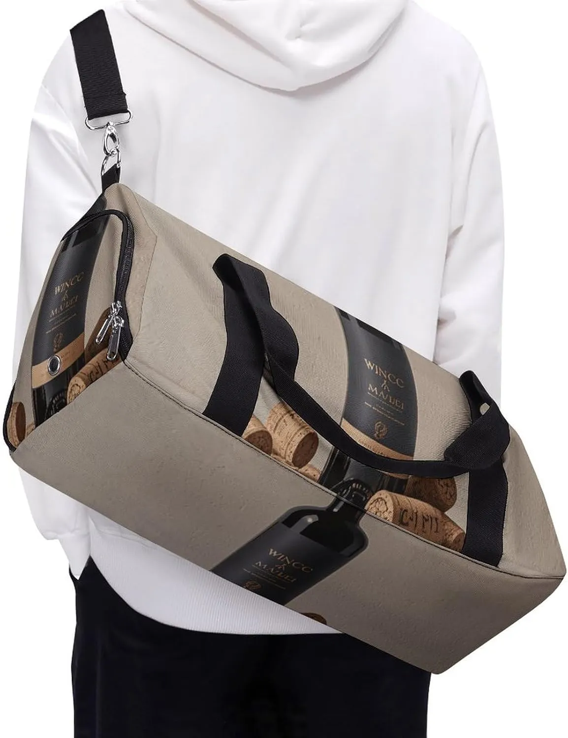 Gym Bags Small Wine Bottle Cork Duffel Bag Overnight Bag with Shoe Compartment Carryon Bag for Men Women