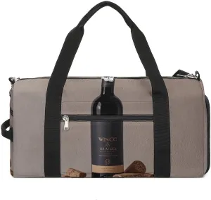 Gym Bags Small Wine Bottle Cork Duffel Bag Overnight Bag with Shoe Compartment Carryon Bag for Men Women