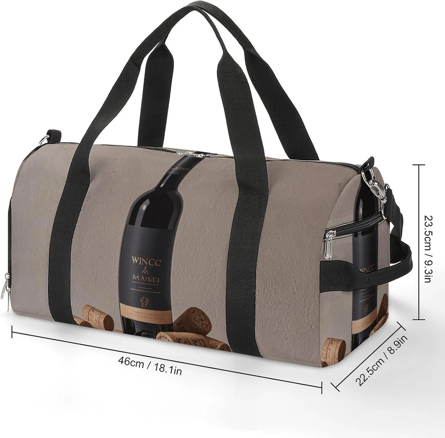 Gym Bags Small Wine Bottle Cork Duffel Bag Overnight Bag with Shoe Compartment Carryon Bag for Men Women