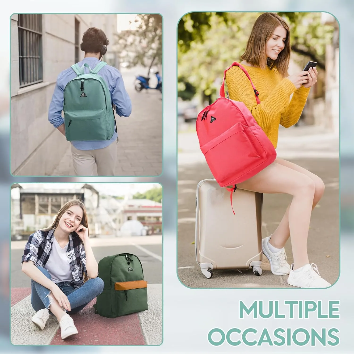 Haimont Backpacks with Laptop Backpacks 20L, Abrasion Resistant Laptop Bookbag for Women & Men, Durable & Lightweight Casual Daypack, Mineral Blue