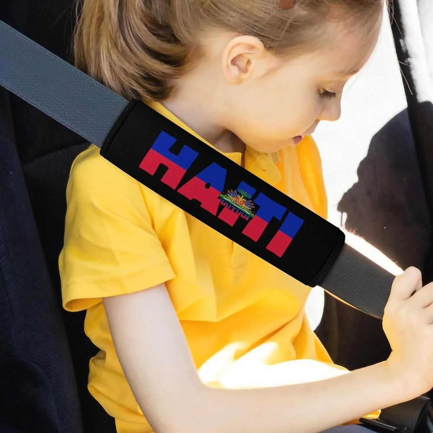 Haiti Flag Car Seatbelt Covers Shoulder Pad,Suitable for Handbag Camera Backpack Strap