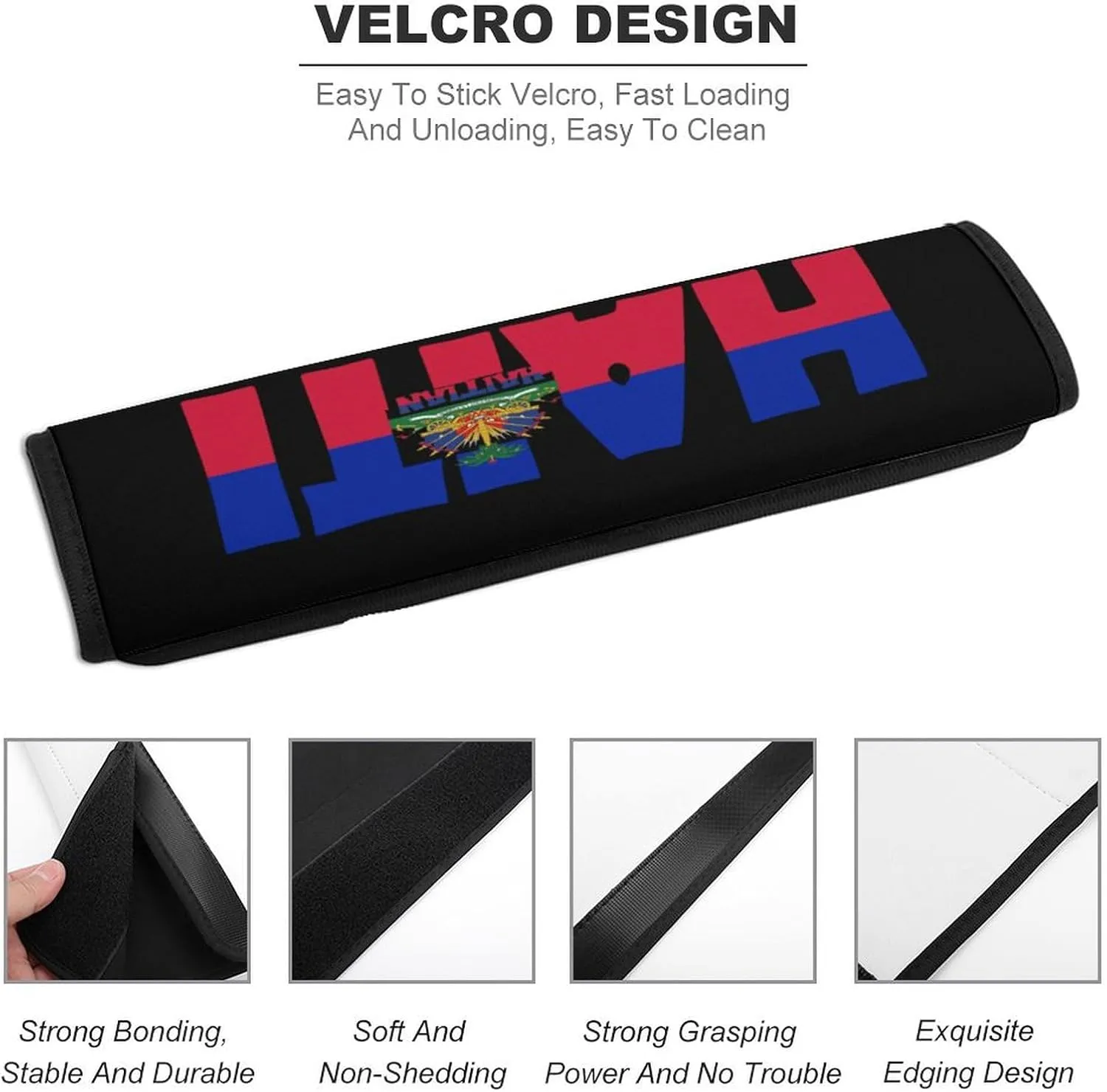 Haiti Flag Car Seatbelt Covers Shoulder Pad,Suitable for Handbag Camera Backpack Strap
