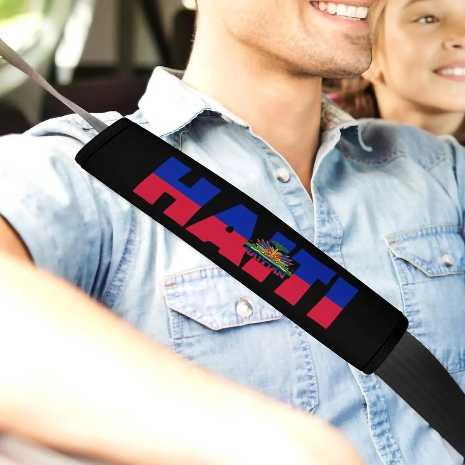 Haiti Flag Car Seatbelt Covers Shoulder Pad,Suitable for Handbag Camera Backpack Strap