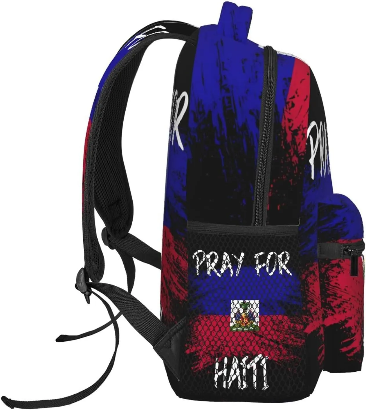 Haiti Flag Pray For Haiti Backpacks 15 Inch Laptop Backpack Multipurpose Double Shoulder Bag For Men Women Gifts