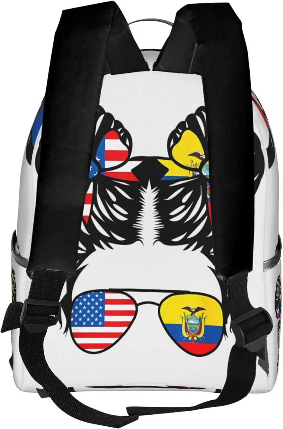 Half American Half Ecuadorian Women Ecuador Flag Casual Backpacks Laptop Backpack Carry-on Daypack Sports Travel Rucksack Lightweight Working Bag for Outdoor Hiking Cycling Walking