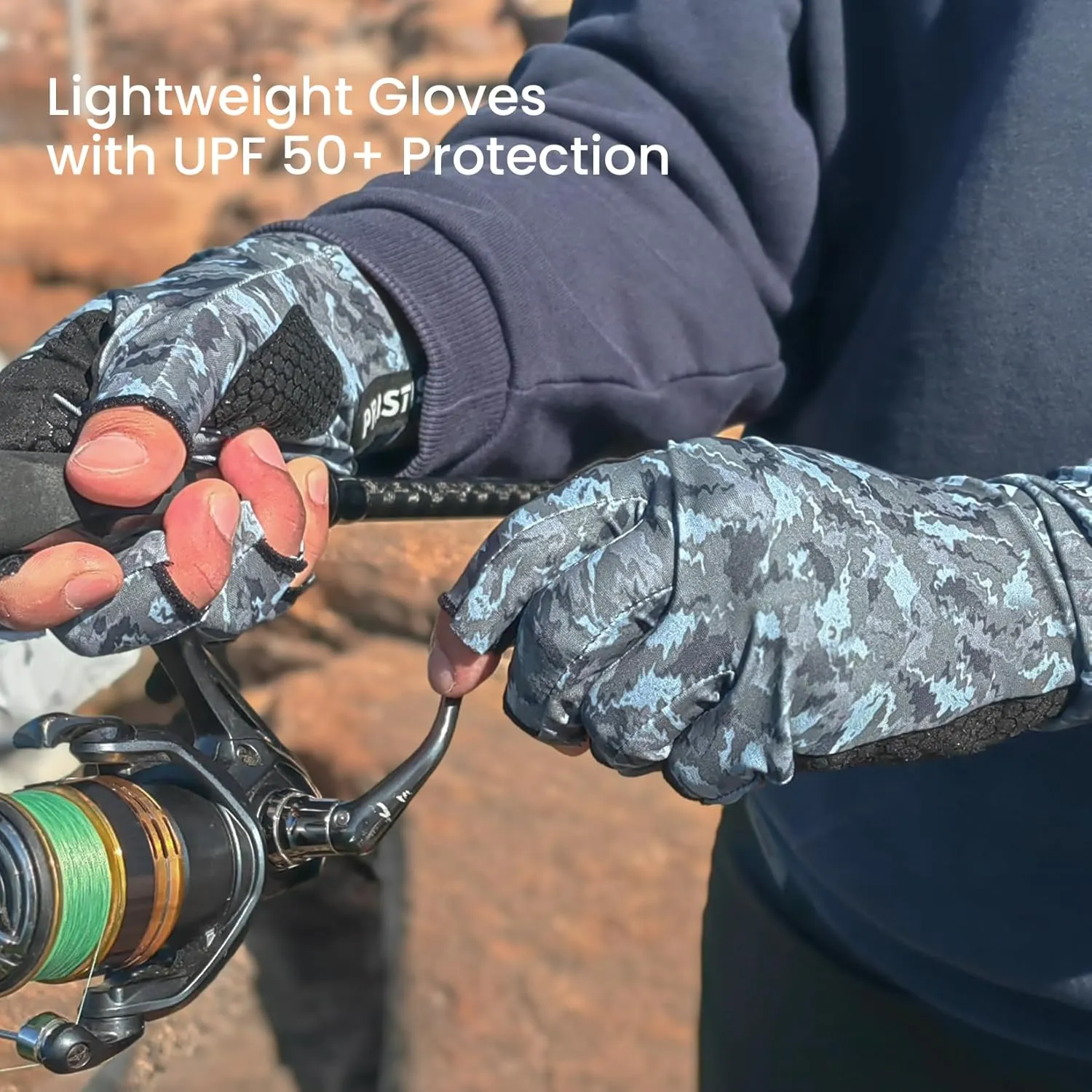 Half-Finger Fishing Gloves, UPF 50  Breathable Quick Drying Fingerless Sun Gloves for Women Men, Fly Fishing Hunting Paddling Sailing Kayaking Hiking Canoeing Cycling