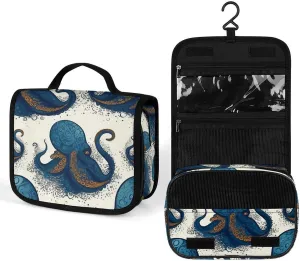 Hanging Tentacles Octopus Printed Toiletry Bag Travel Toiletry Bag Foldable Large-capacity Design Suitable for Travel, Fitness, Camping, Home Use, Etc.