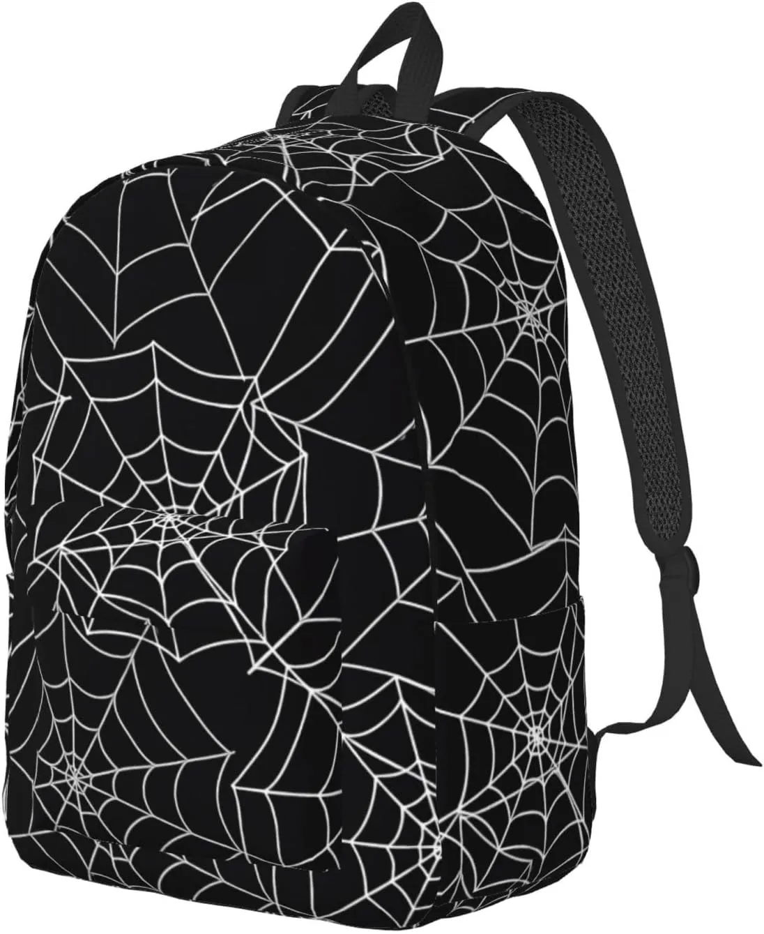 Happy Halloween Bats Witchs Spider Web Pumpkin Skull Bone Canvas Backpacks Laptop Backpack Multipurpose Double Shoulder Bag for Men Women Gifts Medium