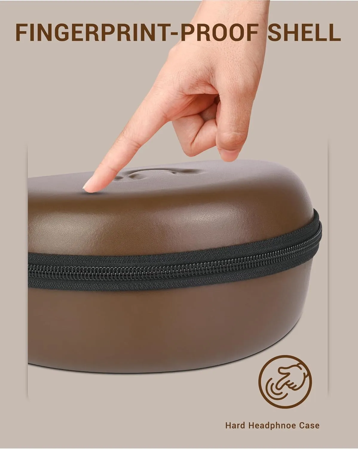 Hard Headphone Case for Beats Solo 4, Studio Pro, Solo 3, Studio 3, Solo 2,Over Ear Headphone Carrying Case with Storage Cable Bag Strap for Travel (Brown)
