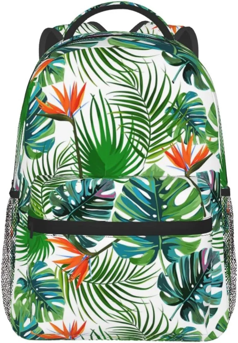 Hawaii Hawaiian Flowers Floral Backpack Casual Camping Travel Backpacks Lightweight Daypack Bag Women Men Bookbag