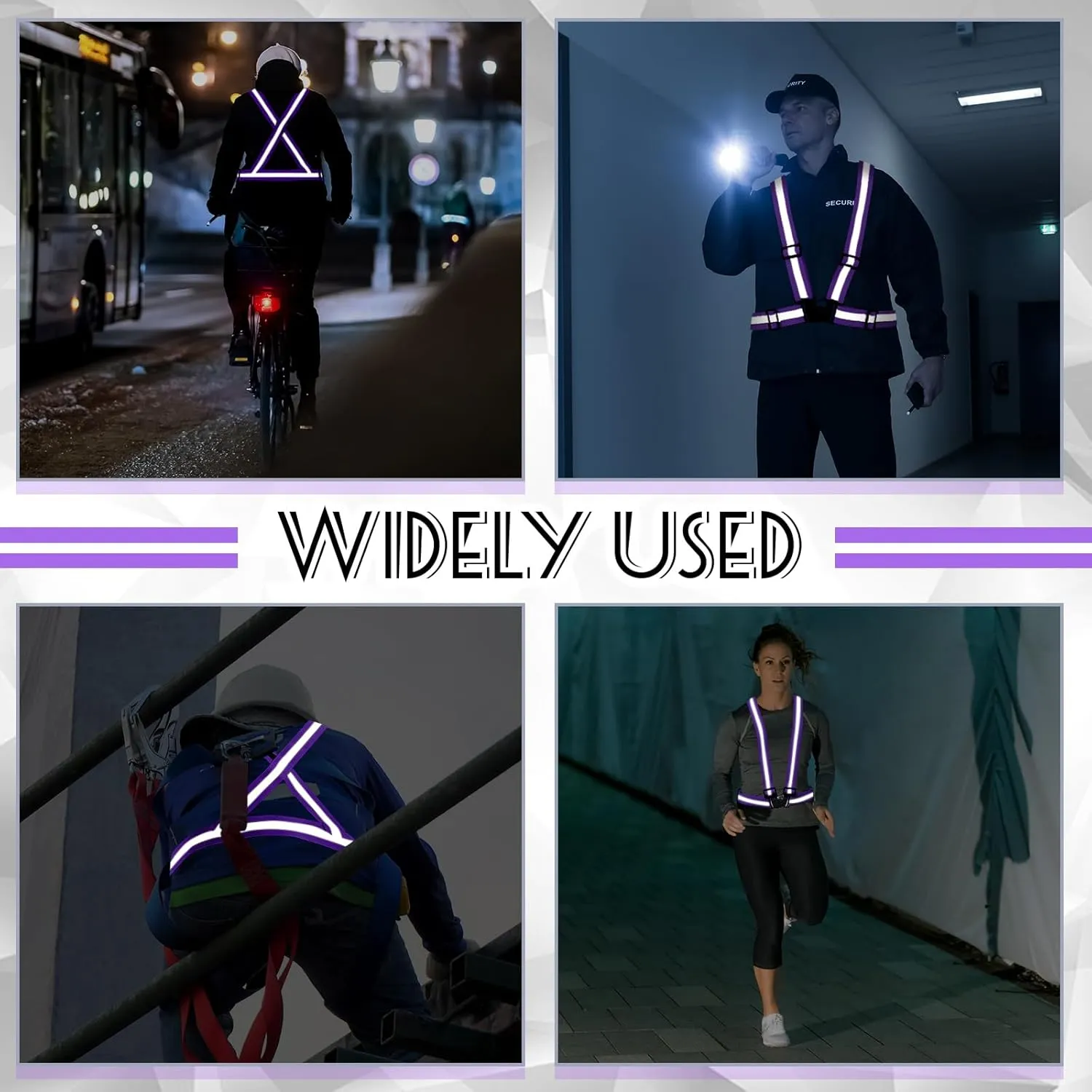Hercicy Reflective Running Vest Reflective Running Shirt with Safety Straps High Visibility Construction Vest for Night Cycling Hiking Jogging Dog Walking