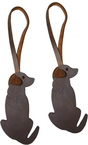 Hide & Drink, Leather Labrador Ornament (2 Pack) / Hanging Labrador Decoration/Dog Ornament/Hanging Decoration for Purses, Handbags & Backpacks, Handmade :: Bourbon Brown