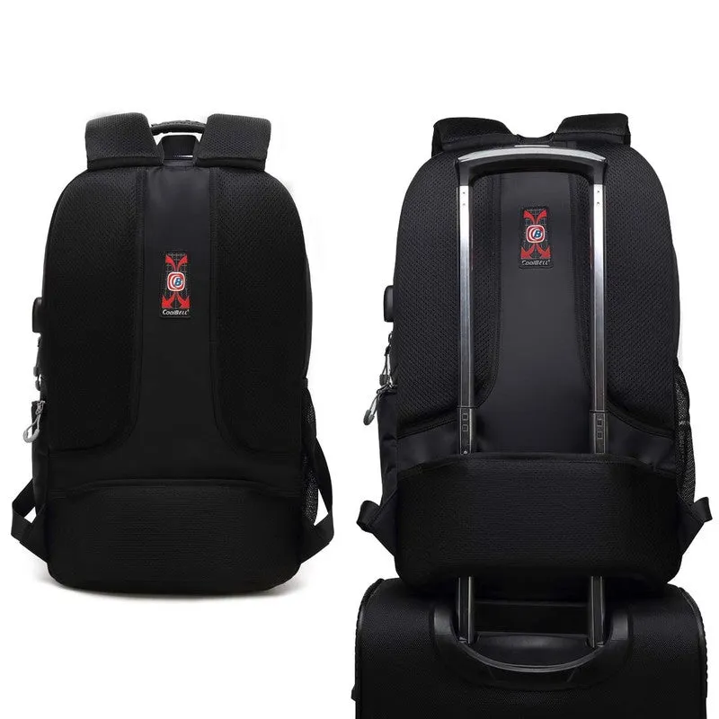 High Capacity Laptop Backpack - Water Resistant, USB Charging | 38L | Black