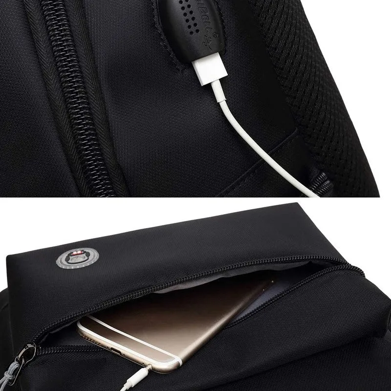 High Capacity Laptop Backpack - Water Resistant, USB Charging | 38L | Black