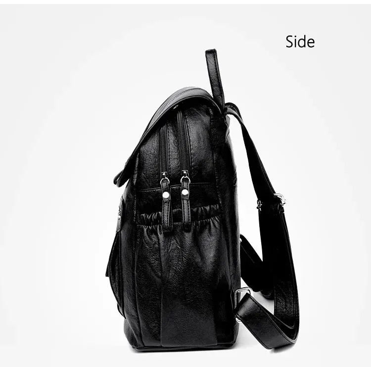 High Quality Leather Backpacks Vintage Female Shoulder Bag