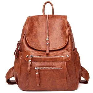 High Quality Leather Backpacks Vintage Female Shoulder Bag