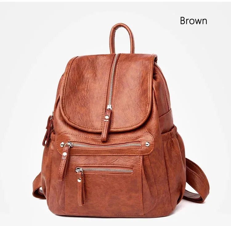 High Quality Leather Backpacks Vintage Female Shoulder Bag