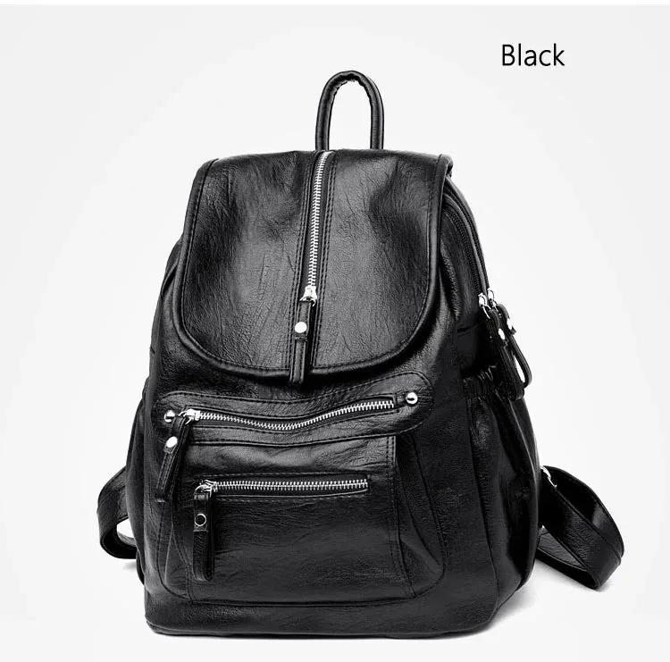 High Quality Leather Backpacks Vintage Female Shoulder Bag