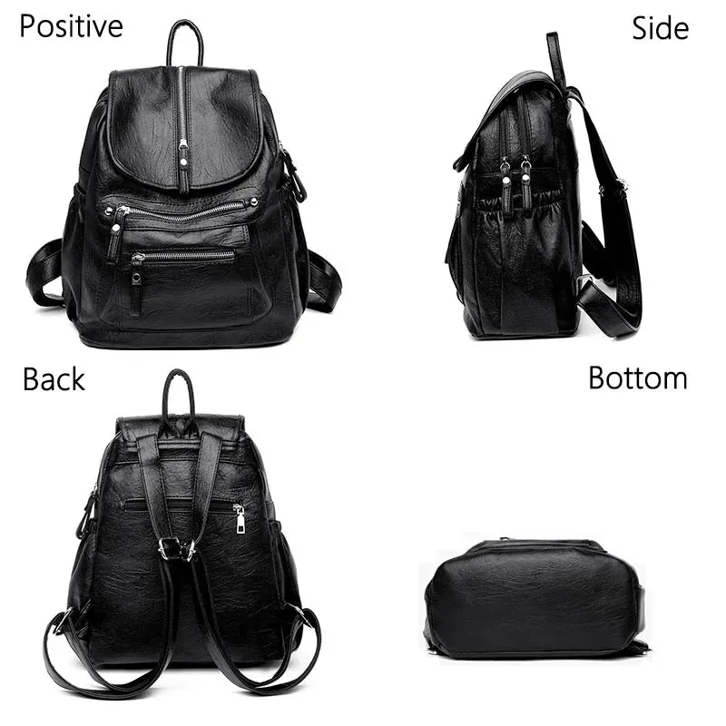 High Quality Leather Backpacks Vintage Female Shoulder Bag