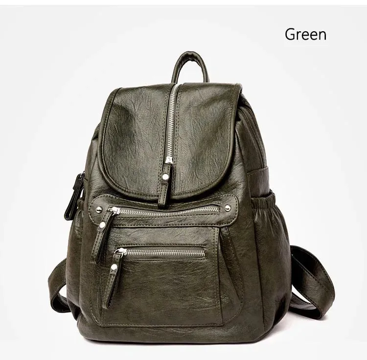 High Quality Leather Backpacks Vintage Female Shoulder Bag
