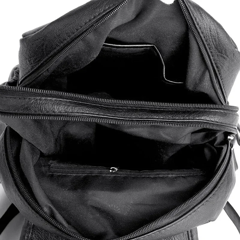 High Quality Leather Backpacks Vintage Female Shoulder Bag