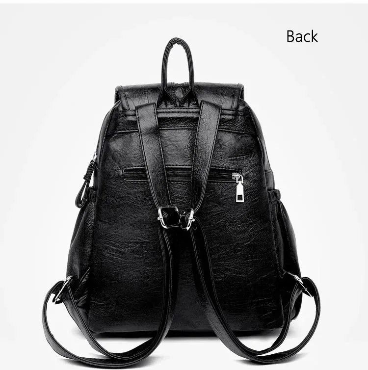 High Quality Leather Backpacks Vintage Female Shoulder Bag